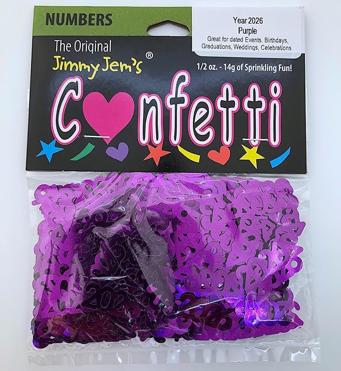 Confetti Year 2026 Purple - 4 Half Oz Bags (2 oz) #7344 Q02