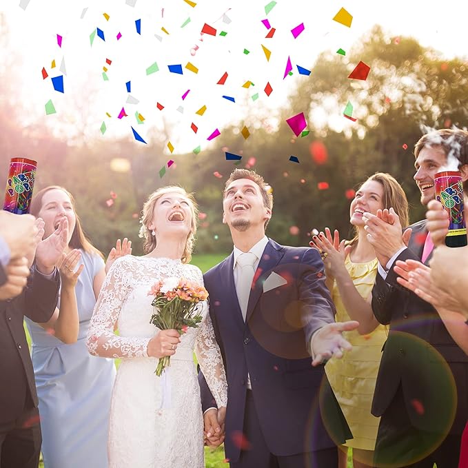 12 PCS Confetti Poppers Cannons for Wedding Birthday Graduation Baby Shower Anniversary Christmas New Year's Kids Fun Party Supplies Decorations and Favors
