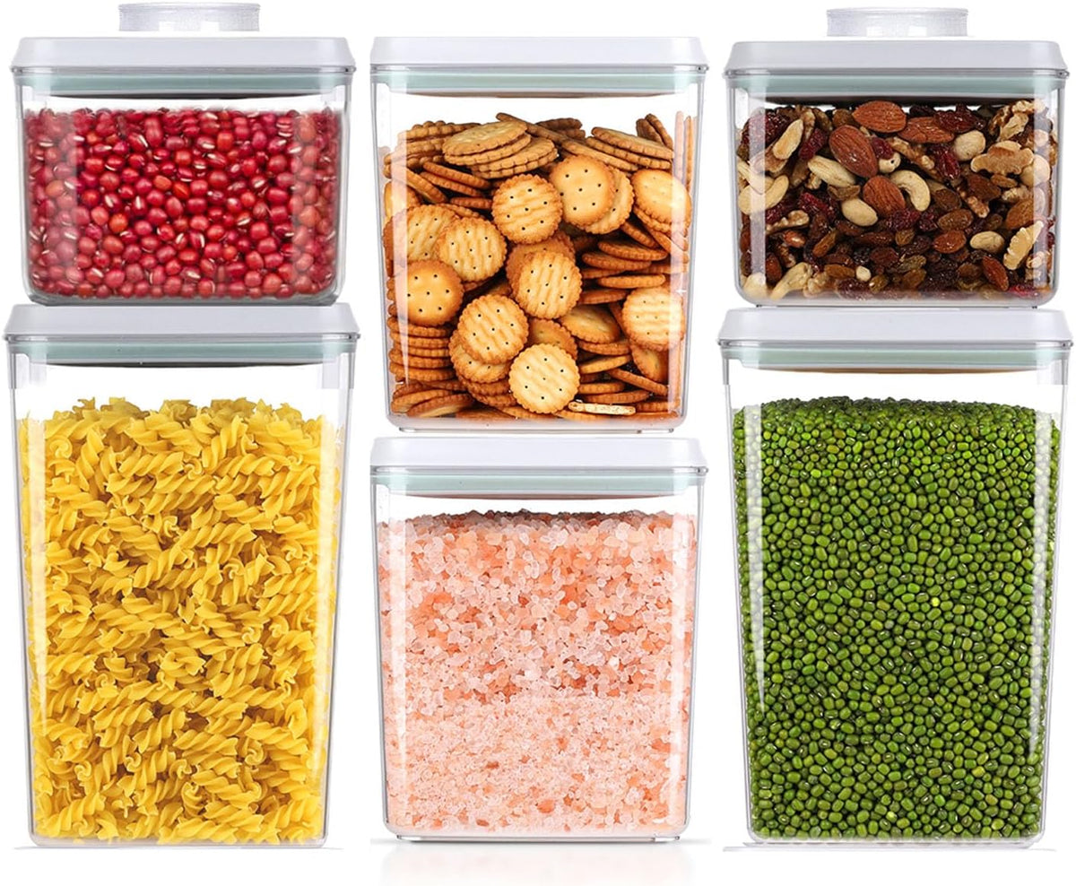 Pop Food Storage Containers Set Airtight Food Storage Containers with Pop Lids, Kitchen Pantry Organization and Storage, BPA Free, 2 x 2.8Qt