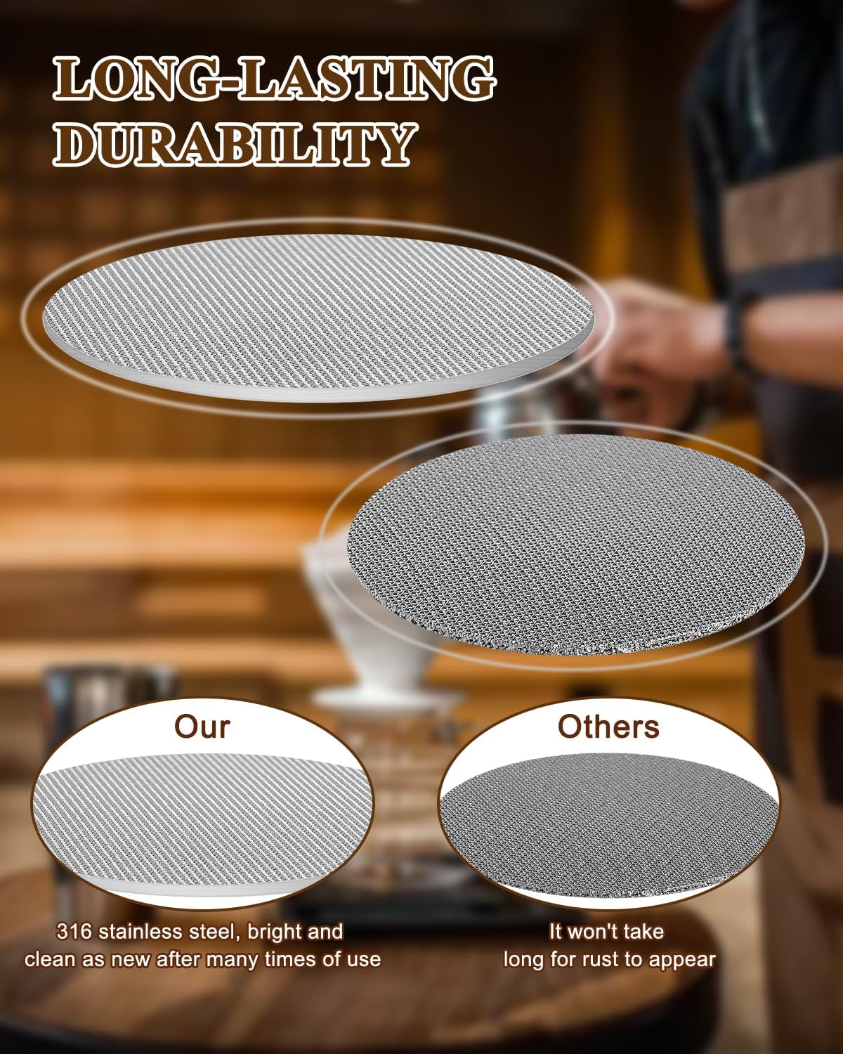 53.5mm Puck Screen &amp; Food-Grade Silicone Puck Screen Holder