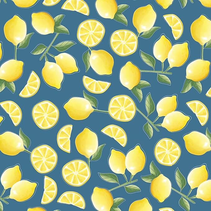 Lemon Tablecover, 54"x108", 2 Pieces, Spring Summer Picnic Tea Party Table Decorations