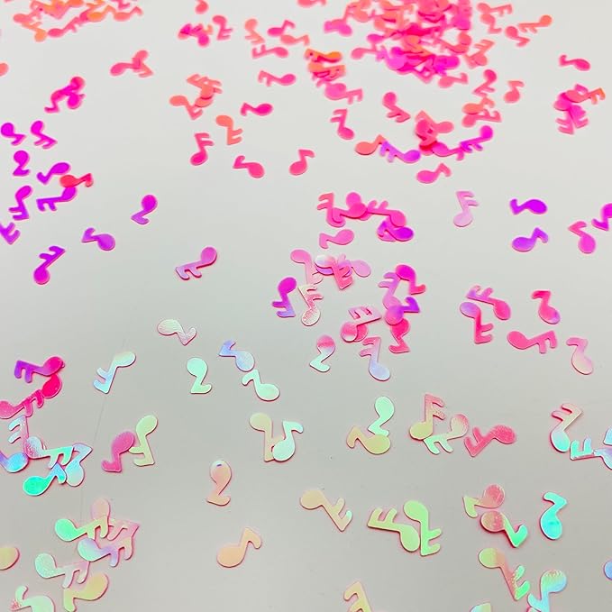 3000Pcs Music Confetti PVC Music Note Musical Confetti for Music Party Recital Reception Baby Shower Wedding and Birthday Party Decoration (Pink)