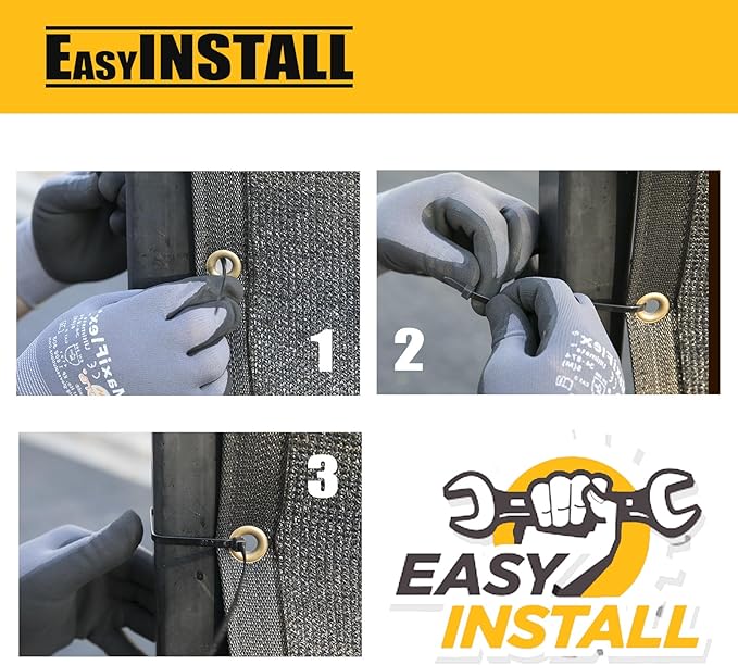 Customized 8' x 148' Beige Fence Privacy Screen,with Bindings & Grommets,Heavy Duty for Gardens,Backyard,Patio,Tennis Court,Pool,Construction Project, We Make Custom Sizes