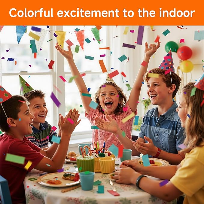 4 Pack Biodegradable Confetti Cannon Poppers, Confetti Shooter, Party Popper for Celebration, Birthday, Graduation, New Year's Eve Party (Multicolor)