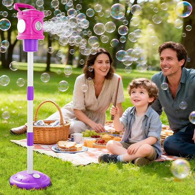 2-in-1 Remote Street Lamp Bubble Machine for Kids 3-6 4-8 Years Old Outdoor & Indoor Bubble Maker Toys with Lights for Boys and Girls 3 4 5 6 7 8+ Birthday Party Gifts