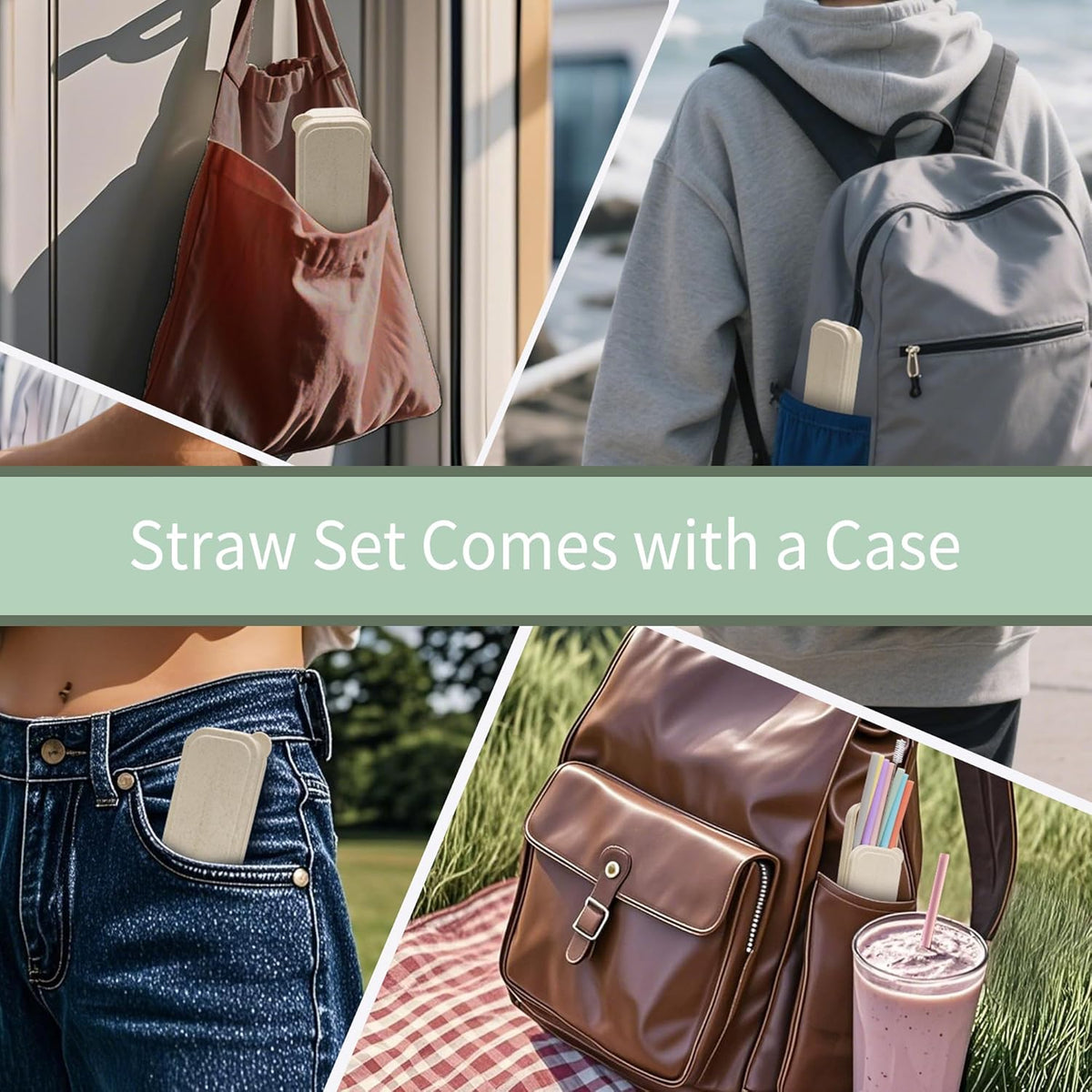 Reusable Straw with Case - Dishwasher Safe ECO-Friendly BPA Free Travel Straws with Case, 9 Inch Extra Long