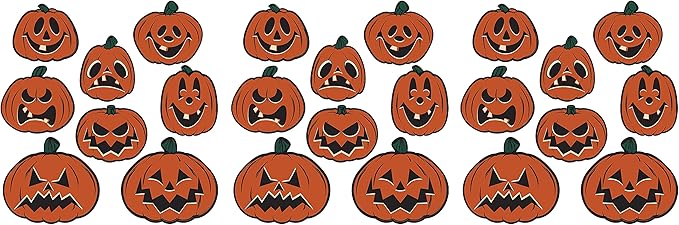 Beistle Vintage Halloween Pumpkin Cutouts 24 Piece, 6.5" - 9.5", Multicolor
