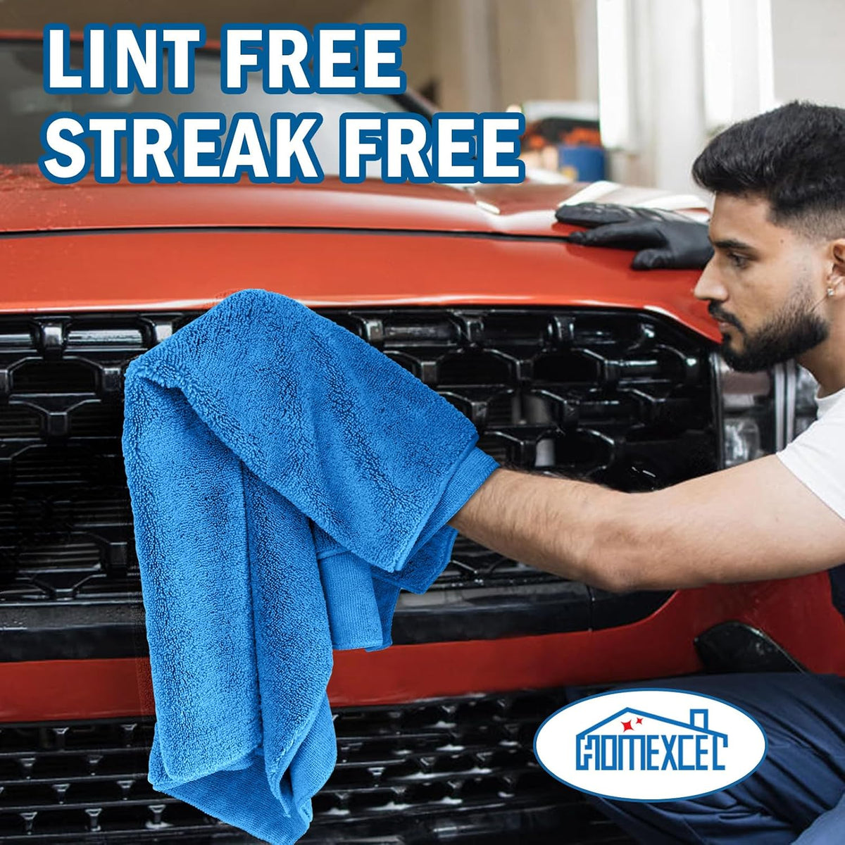 HOMEXCEL Professional Large Microfiber Car Drying Towels 2 Pack, 31" x 24"