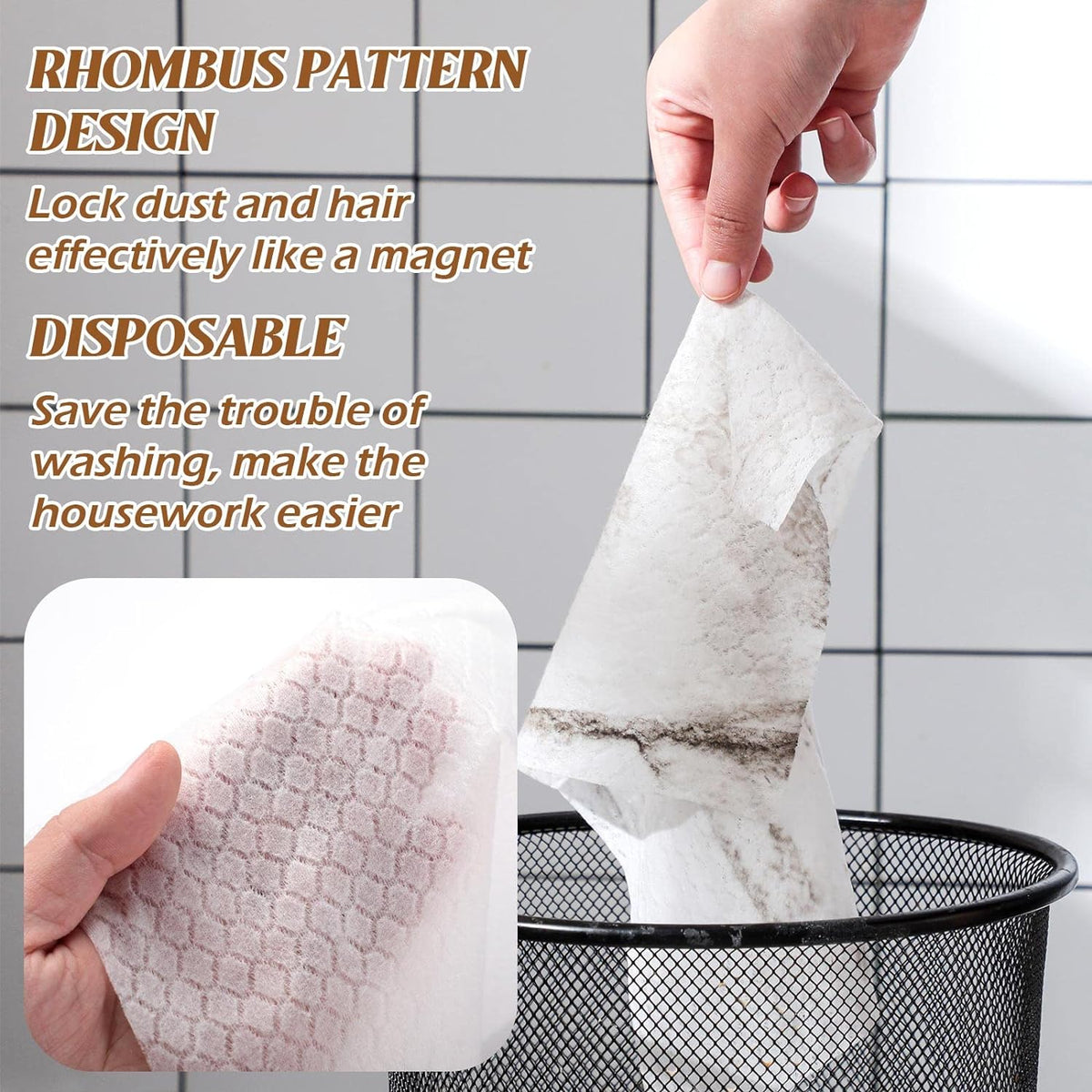 Hoolerry 300 Count Dry Sweeping Cloths Dry Mop Refills Sweeper Dusting Cloths Disposable Duster Refills Floor Mop Pads, 11.81 x 8.66 inch