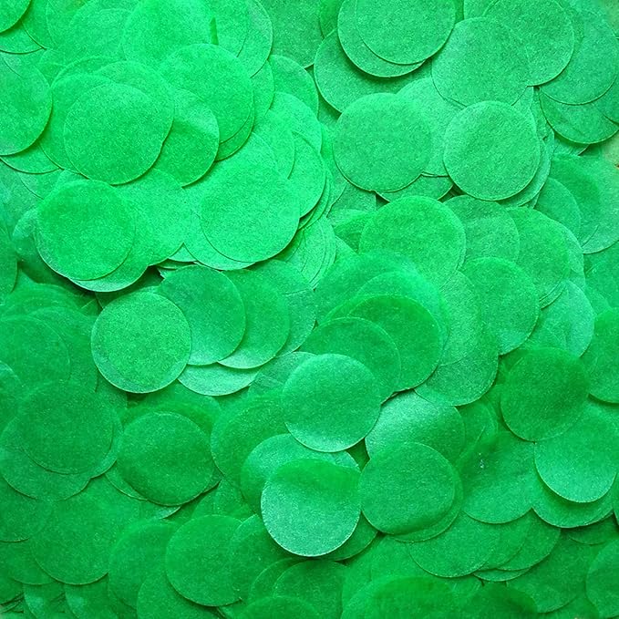 Green Confetti 1inch Tissue Paper Confetti 1.76 oz Circle Confetti for Filled Balloons or Table Party Decoration