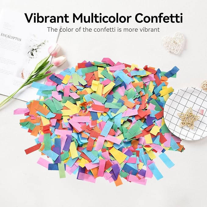 Confetti Poppers,6Pack Multicolor Confetti Cannon,12 Inch Party Poppers Confetti Shooters Launches 20-25FT for Birthday,Celebration,Wedding,Christmas,New Years Eve（6PACK）