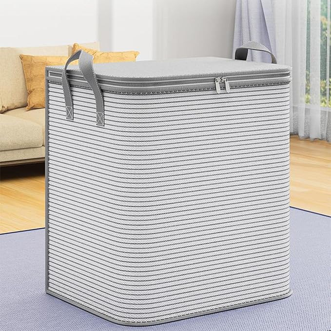 Heavy Duty Extra Large Clothes Moving Bags, Foldable Blanket Storage Bags, Closet Organizers Storage Containers with Durable Handle for Clothing, Blanket, Comforter (15.74x21.65x19.68in)