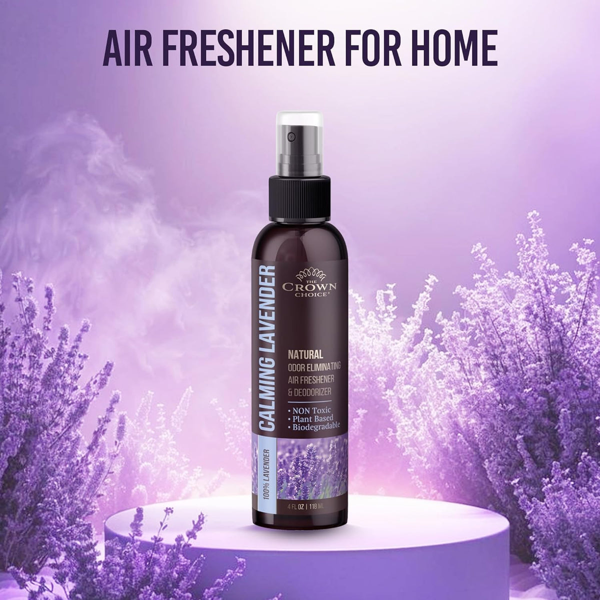 Non-Toxic Odor Eliminator,Natural Lavender Air Freshener Spray for Home,Linen Spray for Bedding, Closet & Couch Deodorizer,Long Lasting Bathroom & Toilet Freshener,Safe for Kids & Pets,2PK,4 Oz each