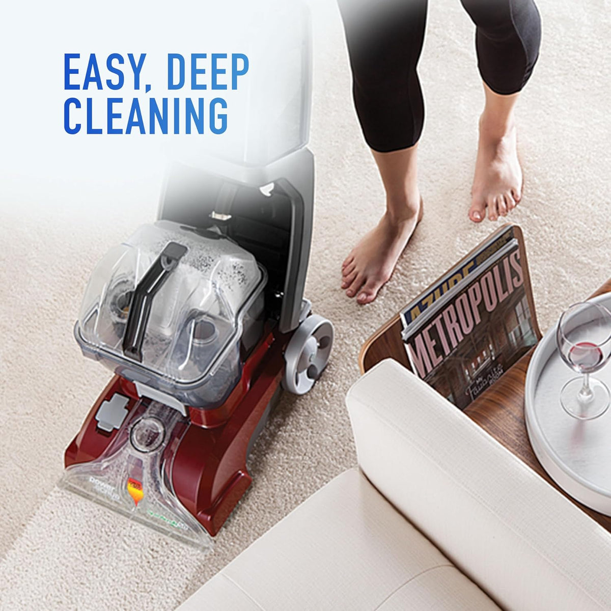 Hoover PowerScrub Deluxe Carpet Cleaner Machine for Carpet and Upholstery, Deep Cleaning Carpet Shampooer Machine with Multi-Purpose Tools, Pair Carpet Cleaner Solution