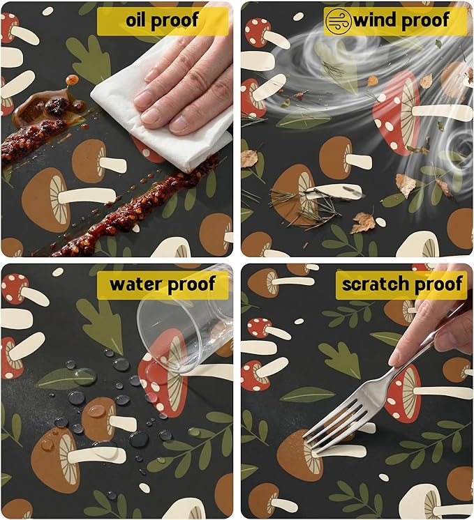 Picnic Table Cover with Bench Covers Elastic Tablecloth Camping Essentials Table Cloth Outdoor Glamping Cool Unique Fun Ideas Birthday Camping Gifts for Mother Mama Mommy Mom from Daughter Son Black