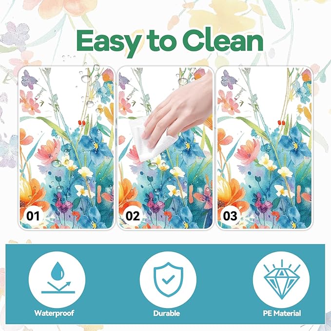 2 Pack Wildflower Tablecloth Party Decorations, 54 X 108Inch Floral Tablecloths Disposable Plastic Table cover Butterfly Wildflower Porcelain Table Decor for Birthday Garden Wedding Tea Party Supplies