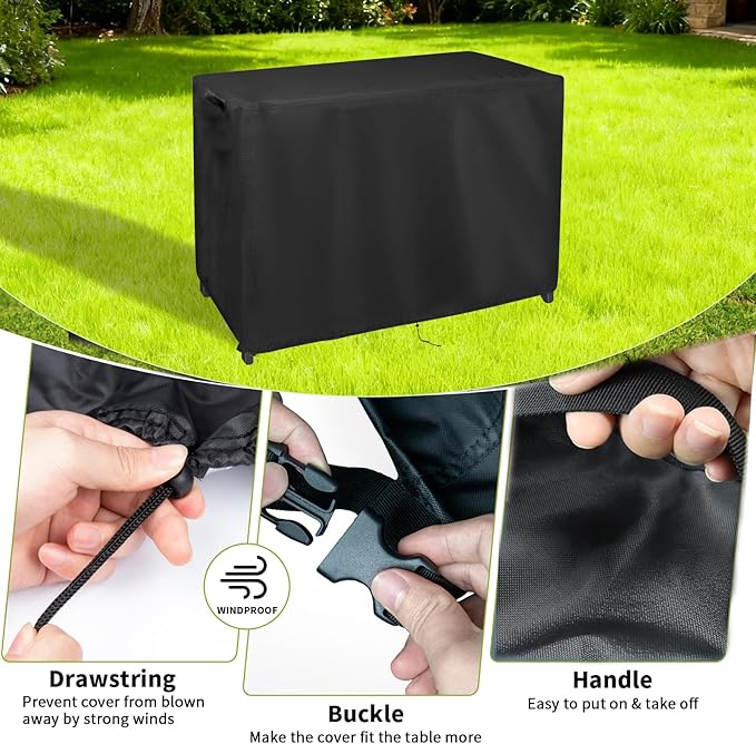 Grill Cart Cover, Outdoor Grill Stand Cover with UV Protection & Windproof Straps,Heavy Duty Covers for Most Standard Grill Carts/Pizza Oven Table -33.2" D x 21.1" W x 40.5" H