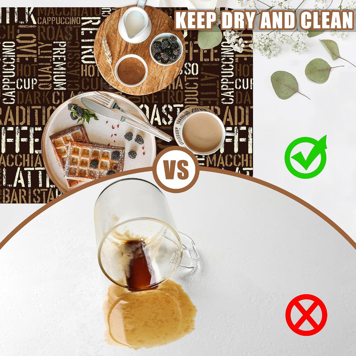 Vintage Coffee Cup Coffee Mat Absorbent Dish Drying Mat for Kitchen Counter Hide Stain Rubber Backed Drying Rack Pad Fit Under Espresso Machine Cafe Table Decoration, 11.8 x 19.7 Inch