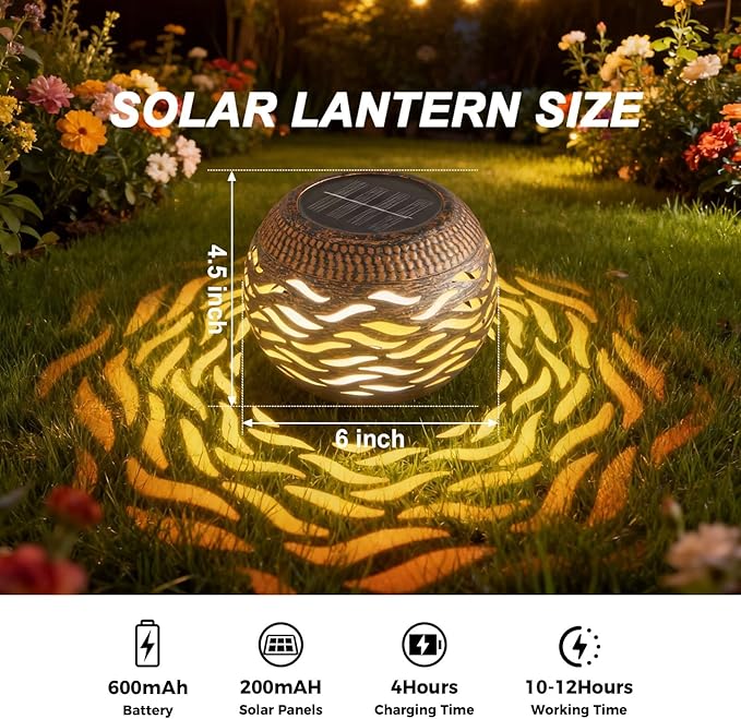 Solar Lanterns Outdoor Waterproof,3 Mode Retro Metal Solar Lantern Lights - 8 Color Changing Decorative Table Lantern Gifts for Women- Garden Yard Patio Outside & Indoor Tabletop Decor 2 Pack