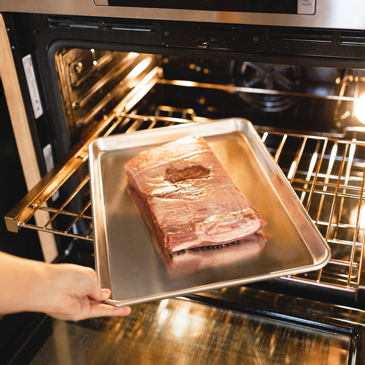 Kitchenatics Jelly Roll Size Baking Sheet Pans, Premium Quality Aluminum Cookie Sheets for Roasting & Baking, Rimmed Nonstick Sheet Pans - Warp Free