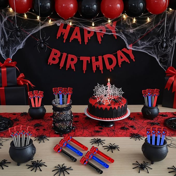 Jenaai 24 Spider Web Bubble Wands Number 5 Spider Bubble Wand Party Favors for Summer Activity Cartoon Birthday Gifts Carnival Goody Bag Stuffers Wedding Supplies