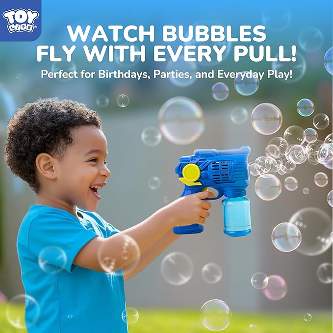 TOY Life 3 Pack Bubble Guns for Kids, Automatic Bubble Blower, Leakproof & Lightweight, Outdoor Summer Toys for Beach Travel, Easter Basket Stuffer, Party Favor, Birthday Gift for Toddlers Boys Girls