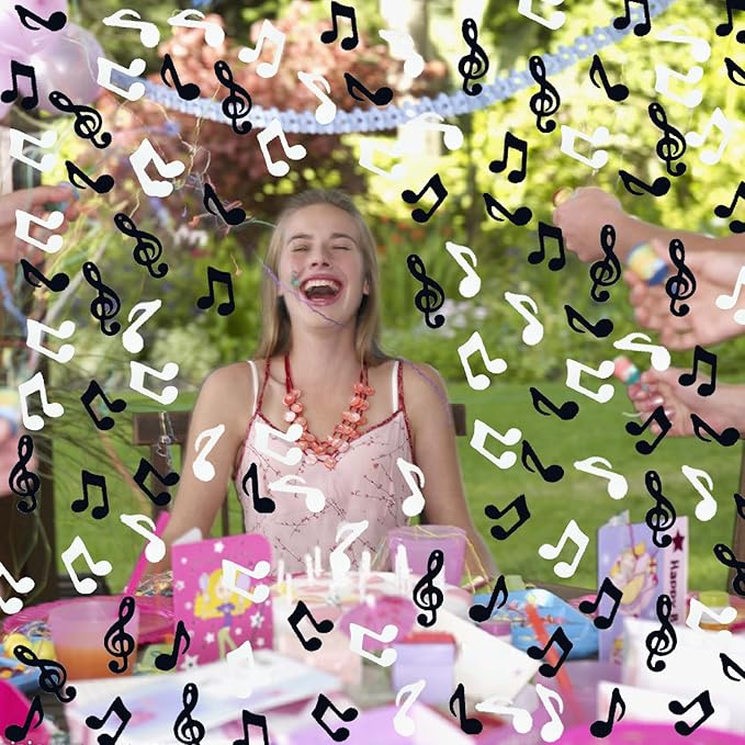 Confetti Birthday Music Confetti for Party Decoration Supplies(Music Black White)