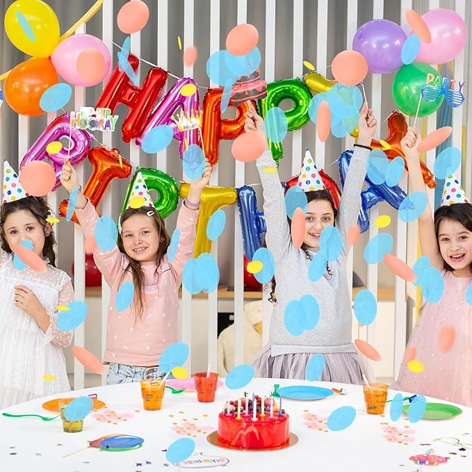 Acantha Round Tissue Confetti Blue RoseGold Gold Mixed Confetti Dots Paper for Wedding Baby Shower Birthday Party & Anniversary Decorations (1.76oz, 1-Inch)