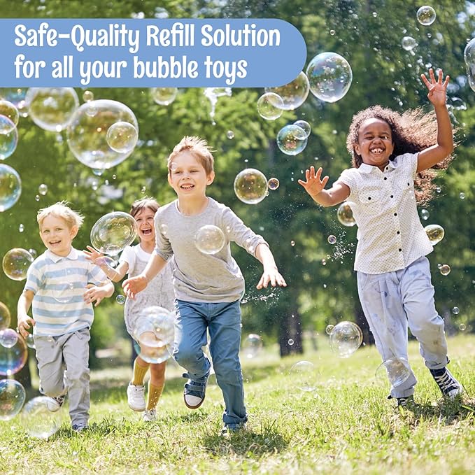 33 OZ Iridescent Bubble Solution Refill | Non-Toxic Pre-Mix Bubble Refill Solution No Mixing or Measuring Required | Bubbles for Kids | Bubbles Bulk | Bubble Machine Solution | Giant Bubbles (33, OZ)