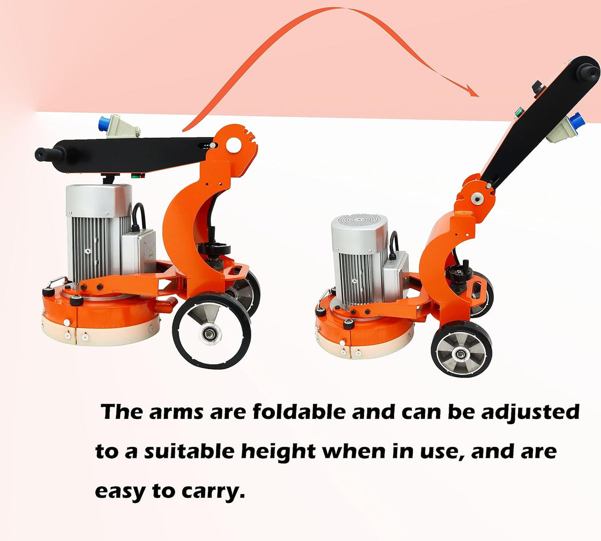 Floor Grinding Machine Cement Ground Grinder Grinding Epoxy Floor Paint and Cement Floor Polishing Foldable Handle 220V