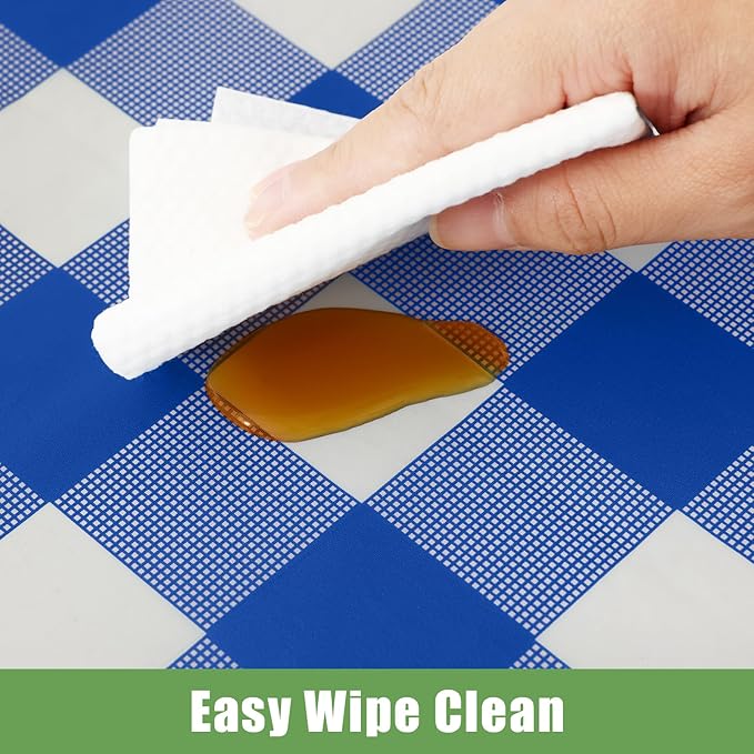 Smiry 3 Pack Blue Gingham Disposable Tablecloths - 54" x 108" Heavy Duty Plastic Table Cloth, Waterproof Buffalo Plaid Table Covers for Picnic, Banquets, Outdoor Parties