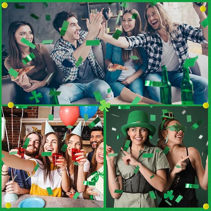Sumind 200 Grams Green Large Metallic Confetti Rose Glitter Throwable Table Scatter Foil Confetti for Wedding Birthday Party Baby Shower Graduation Christmas Celebrations