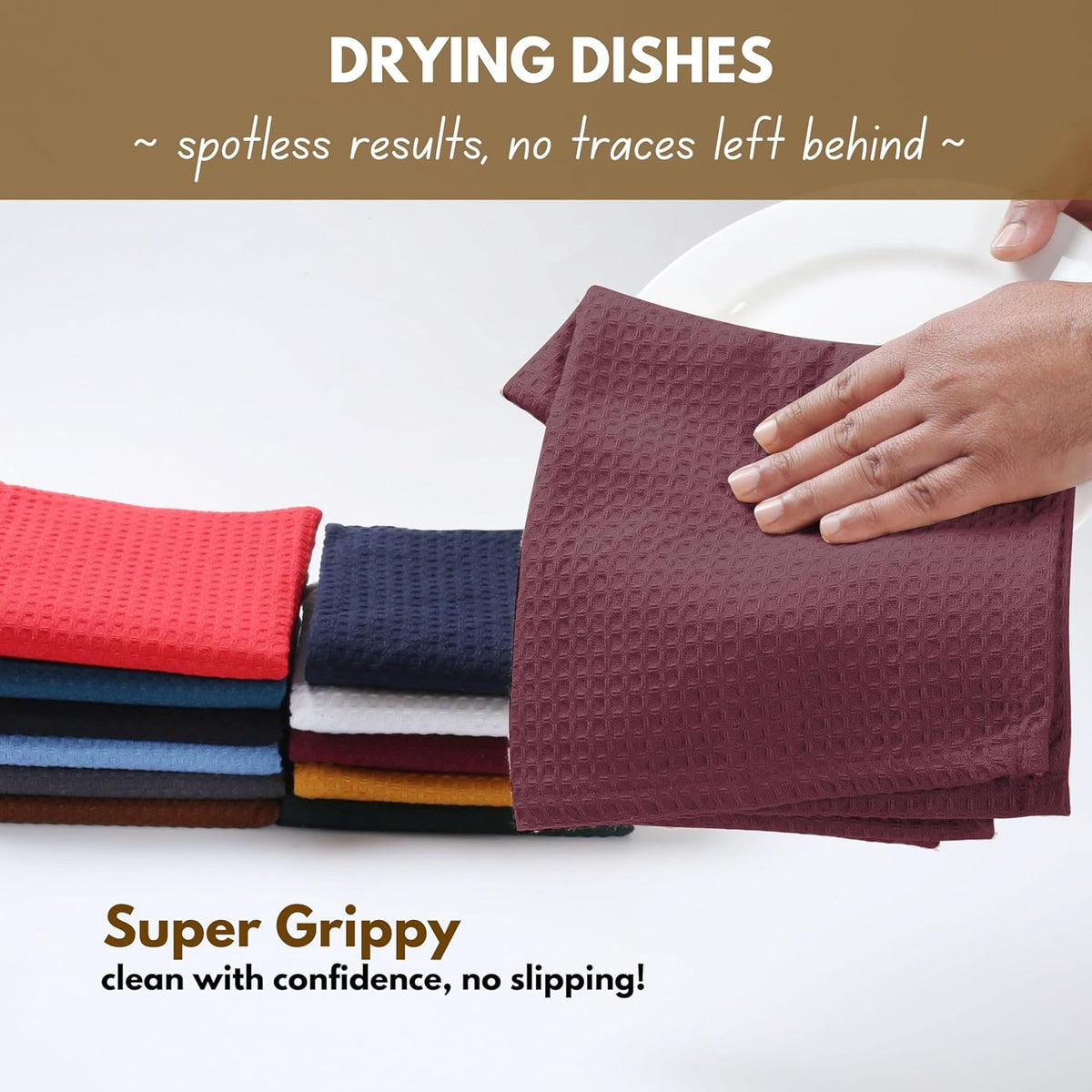 Native Fab Kitchen Towels & Dish Cloth Set, 100% Cotton, 8 Piece, Absorbent, Durable, Washable, Quick Drying Towel for Cleaning, Cooking, Baking
