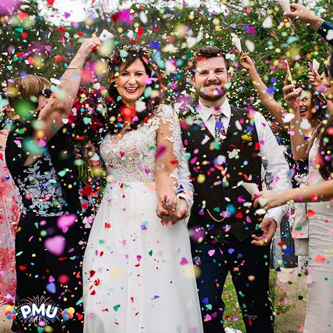 PMU Cannons Party Poppers - Confetti Blaster for Drive-by Birthdays-Celebrations, Graduation, Wedding, Christmas, New Year’s Eve - Party Poppers Confetti Shooters - 12 inch, Pkg/3