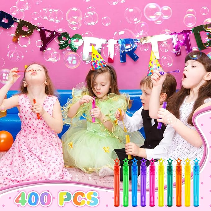 400 PCS Mini Bubble Wands,Bubble Party Favors Assortment Toys for Kids,Themed Birthday, Halloween, Goodie Bags, Carnival Prizes, Wedding, Bubble Maker Toys for Kids,Outdoor Gifts for Girls & Boys