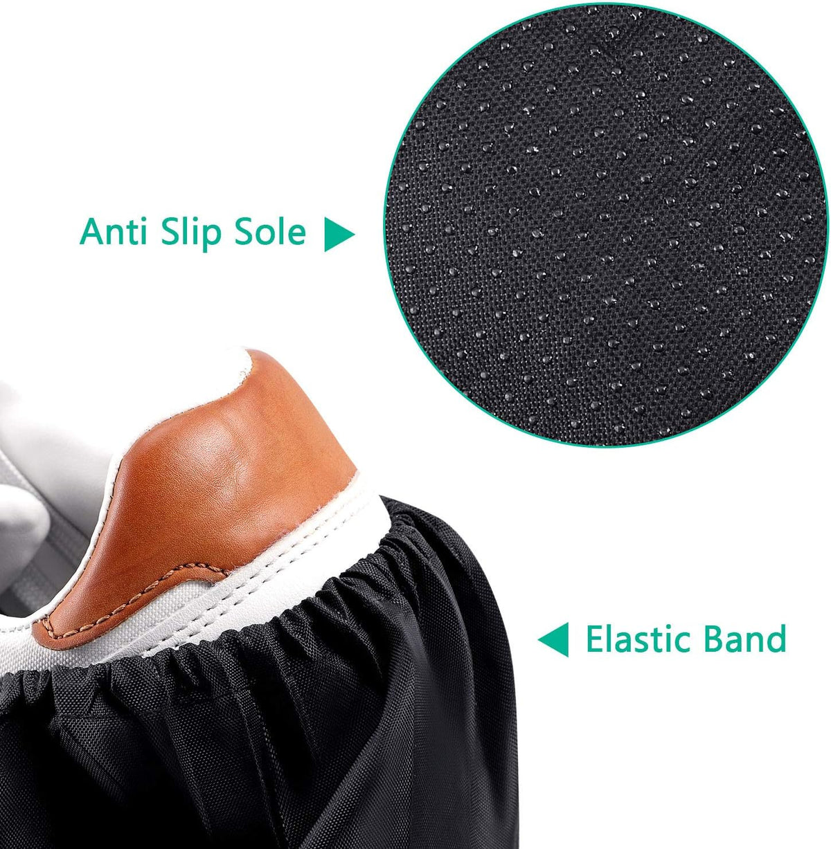 Frienda 8 Pairs Non Slip Reusable Shoe Covers Waterproof Boot Covers for Household Carpet Floor Protection Machine Washable(Large)