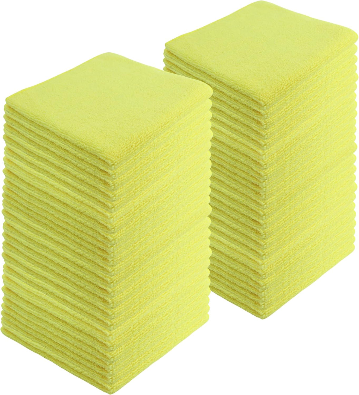 Microfiber Cleaning Cloths, 240 Pack, 16"x16", All-Purpose, Softer, Highly Absorbent, Lint-Free, Reusable, Washable Pro Towels, Yellow, for House, Kitchen, Bathroom, Car, Office