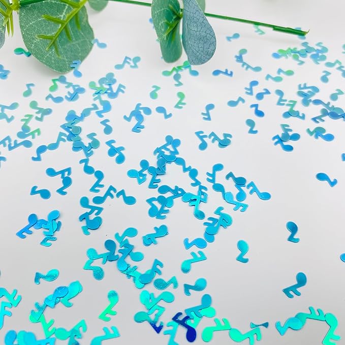 3000Pcs Music Confetti PVC Music Note Musical Confetti for Music Party Recital Reception Baby Shower Wedding and Birthday Party Decoration (Blue)