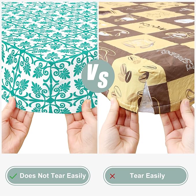 misaya Picnic Table Cover with Bench Cover, Waterproof Elastic Fitted Tablecloth for 5 Foot Tables, Rectangle Washable Polyester Tablecloths for Picnic, Camping, Outdoor (Teal, 30" x 60")