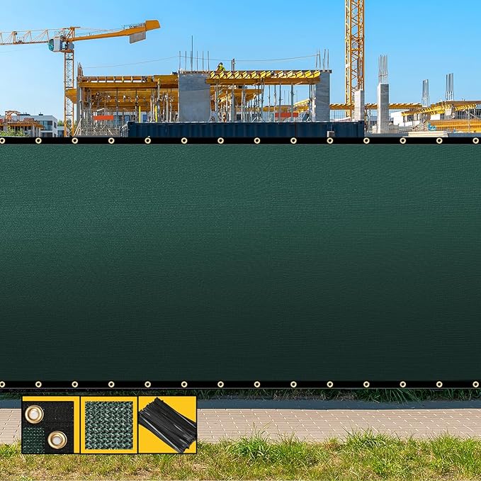 Customized 8' x 146' Green Fence Privacy Screen,with Bindings & Grommets,Heavy Duty for Gardens,Backyard,Patio,Tennis Court,Pool,Construction Project, We Make Custom Sizes