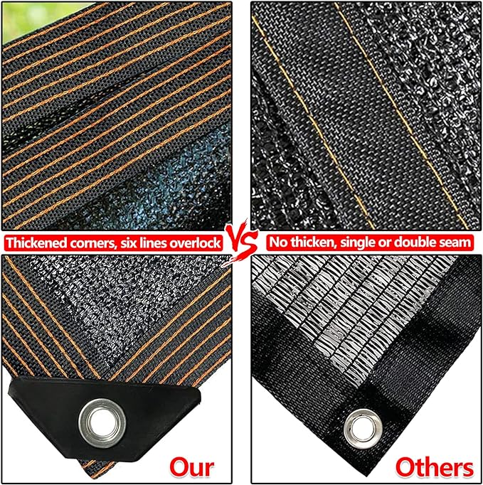 QLOFEI Shade Cloth for Garden, 90% Sunblock Neting Cover with Grommets, Sun Shade Cloth for Patio Kennel Chicken Coop Pergola Greenhouse Plants Cover Mesh Tarp, 12x16 FT