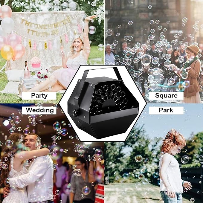 ATDAWN 1L High-Capacity Automatic Bubble Machine with 45ft Remote, Metal Blower for Wedding Party Birthday Indoor Outdoor Use