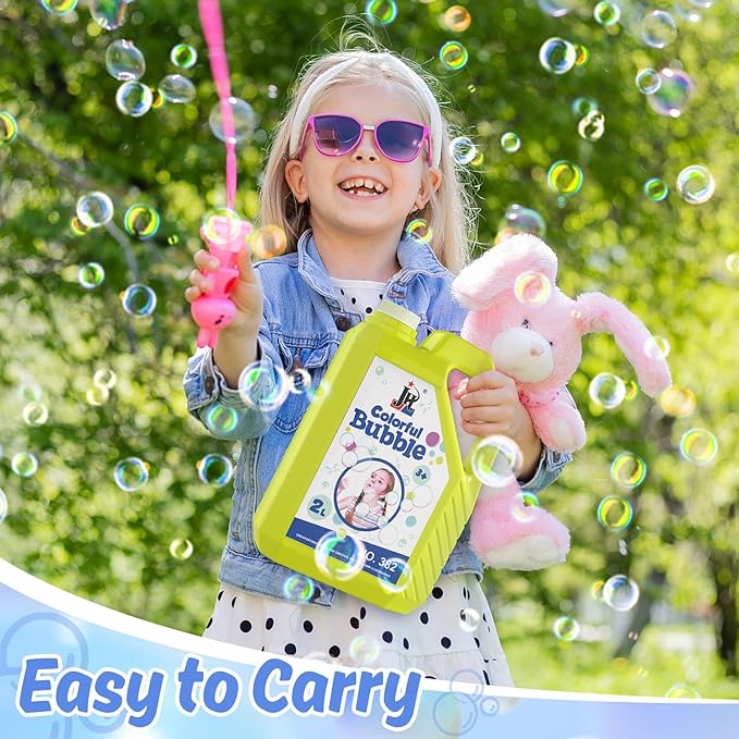 EagleStone Bubble Solution Refill 67 oz, Non-Toxic Pre-Mix Bubble Refill Solution, No Mixing or Measuring Required, Bubbles for Kids, Bulk Bubble Solution, Perfect for Bubble Guns, Machines, and Wands