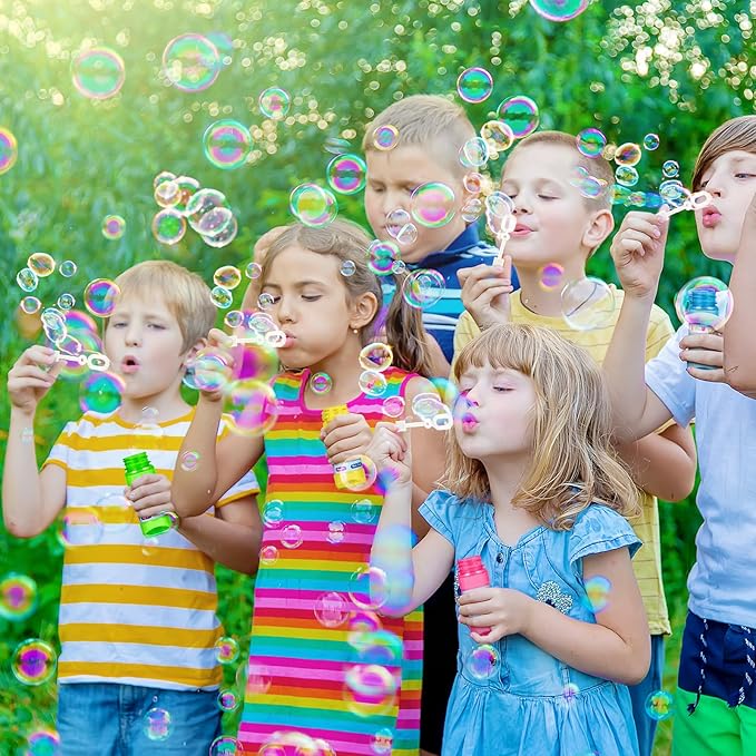 36 Pack Bubble Bottles with Wand in 6 Colors, Bulk Party Favors for Kids, Birthday, Christmas, New Year, Valentine, Carnival, School Classroom Prizes for Boys & Girls, Ideal Goodies Bags Stuffers