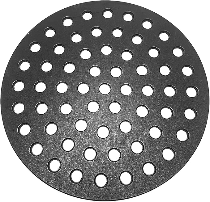 7441 Round 17" Cast Iron Fire Grate, Charcoal Grates Bottom Plate Replacement Parts for Weber 22" Kettle, One-Touch, Master Touch, Bar-B-Kettle, Performer，Big Green Egg XL Charcoal Grill