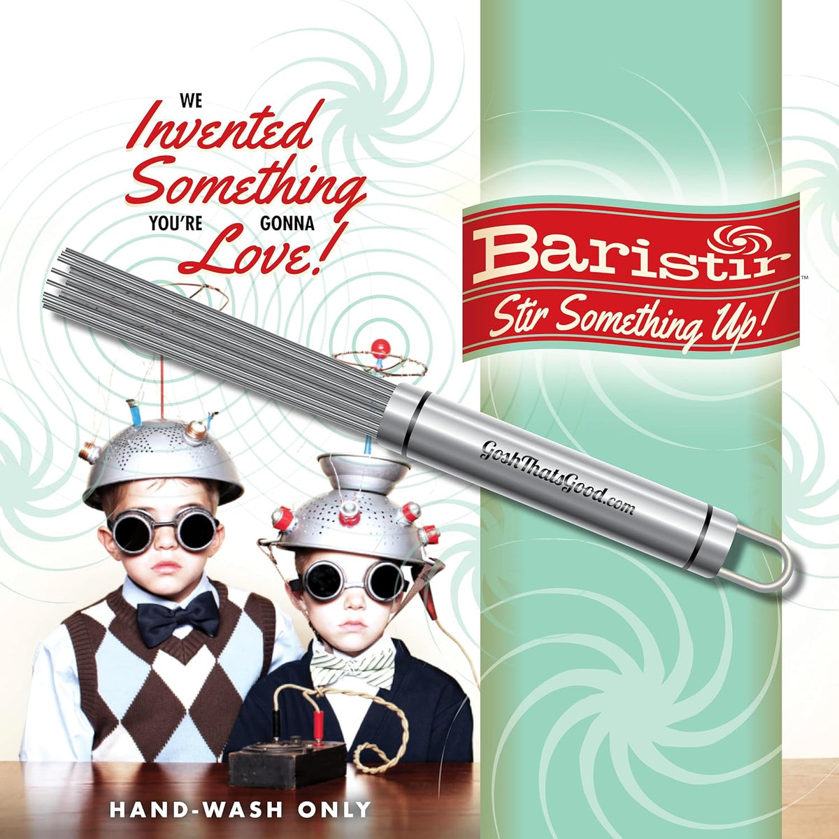 Baristir by Gosh That's Good – Barista Mixing Tool for Coffee Shops, Handheld Stirrer for Coffee, Matcha, Tea, No Clumps, Excellent Foam Control