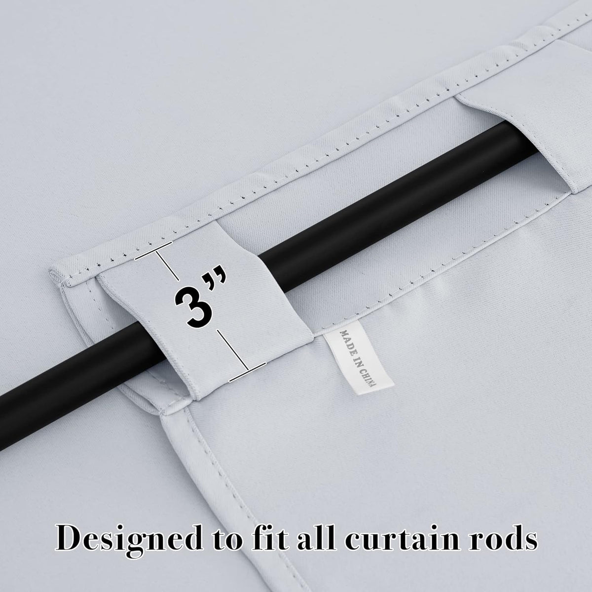 RYB HOME White Curtains for Bedroom - Room Darkening Curtains for Kitchen Cafe, Insulated Energy Saving Panels for Living Room, Back Tab Top, 42 x 45 inch, Grayish White, 1 Pair