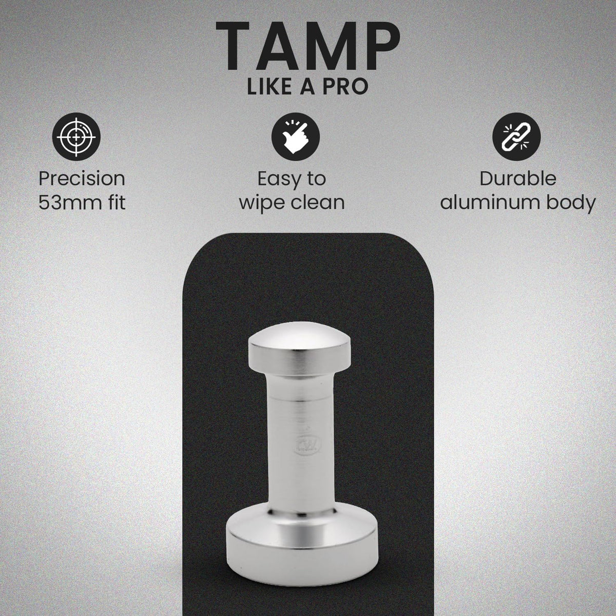 Rattleware Premium Aluminum Espresso Tamper (53 mm) - Ideal for Baristas & Coffee Lovers - Sleek Material & Design