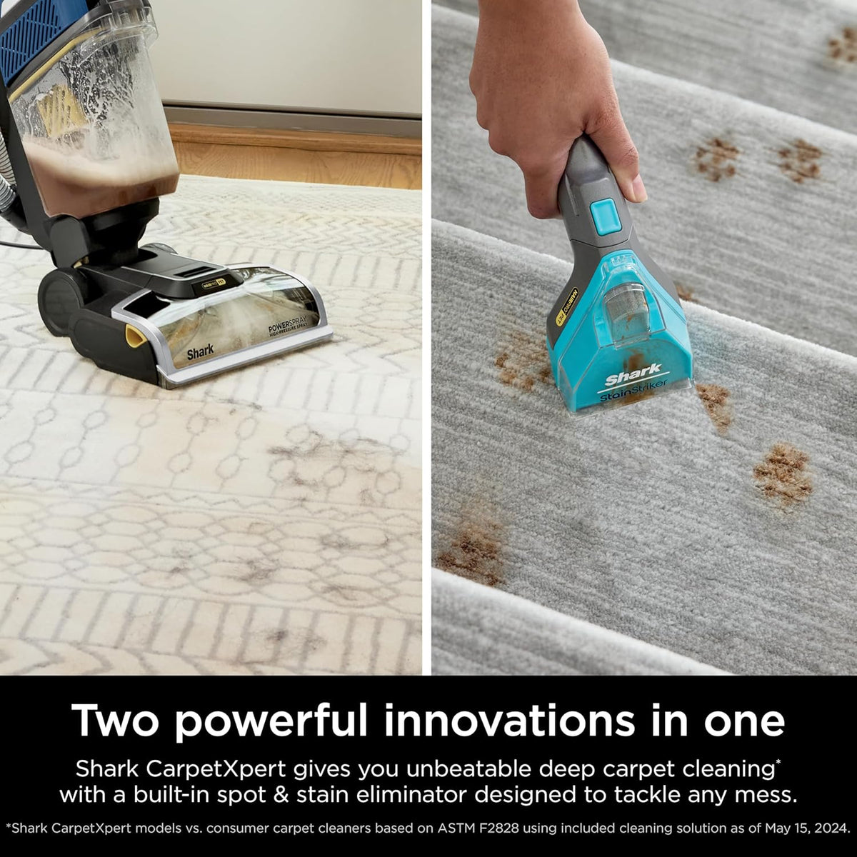 Shark CarpetXpert HairPro with StainStriker Upright Carpet, Area Rug & Upholstery Cleaner, Perfect for Pets & Hair Removal, Carpet Shampooer, 5 Cleaning Tools, Pet Cleaning Solution, Navy, EX304