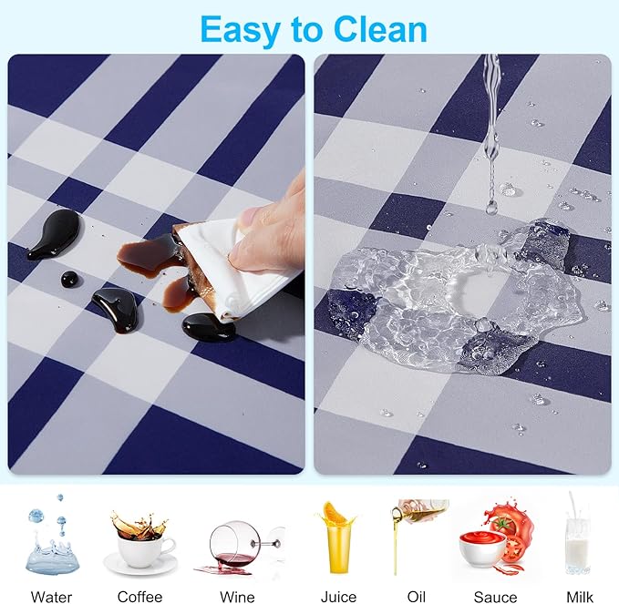 Picnic Table Cover with Bench Covers Portable Table Cloth Built-in Storage Pocket Picnic Table Covers With Elastic Waterproof Camping Essentials for RV Camping